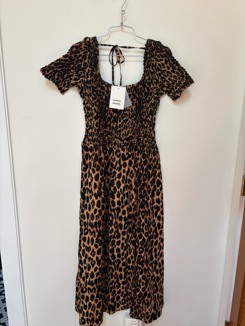NWT Damson Madder Malinda Smocked Short-Sleeve Midi Dress Size 6 US - Picture 3 of 11